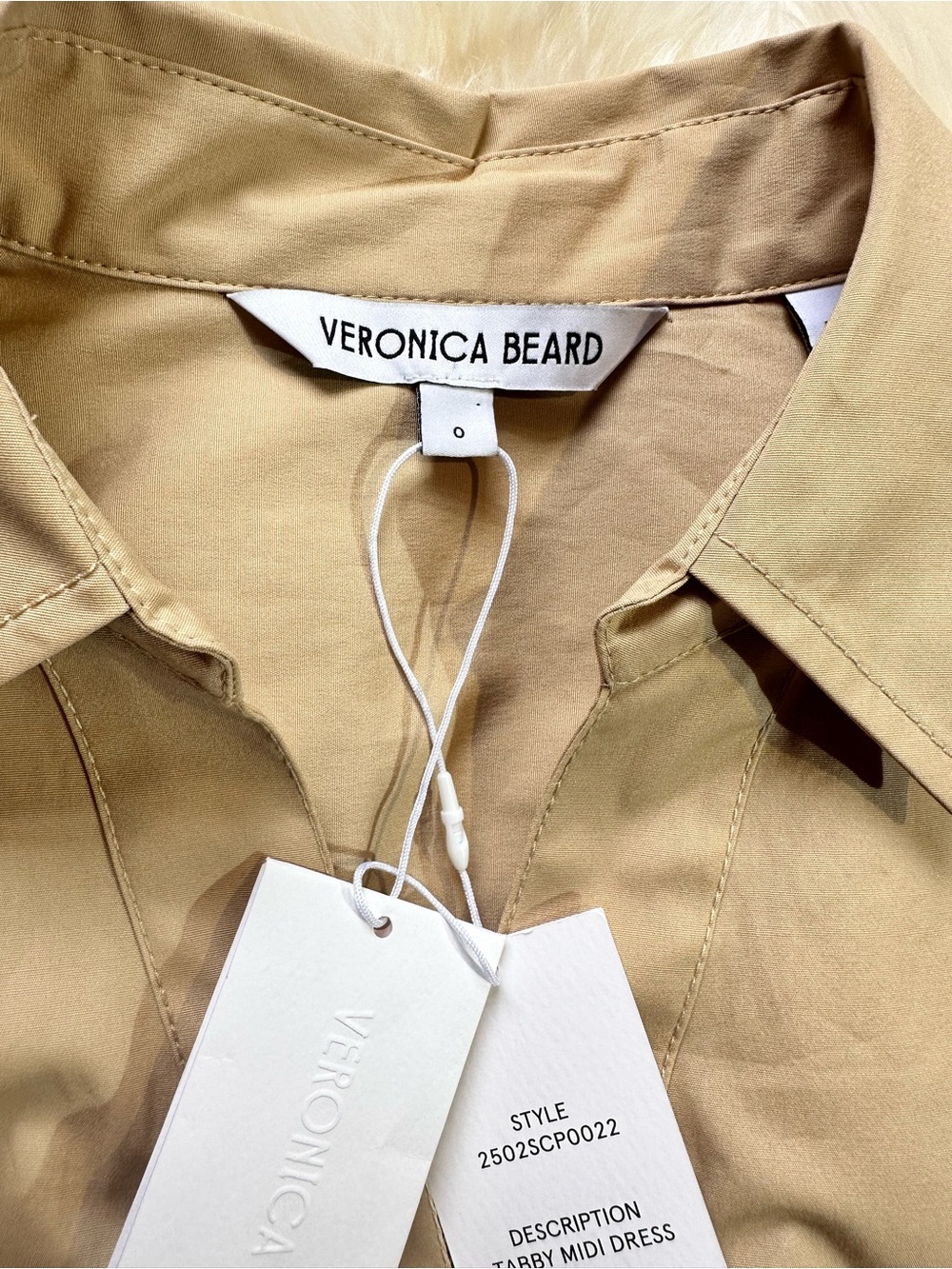 Veronica Beard Tabby Midi Dress – Stone Khaki – Size 0 – NWT - Picture 5 of 16